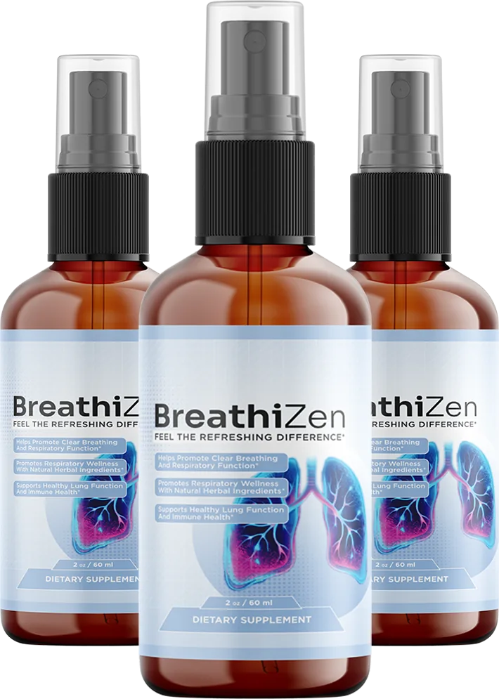 Three BreathiZen oral spray bottles